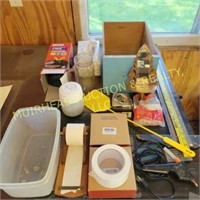 HOT GLUE GUN, TRASHBAGS, TAPE MEASURE, YARD