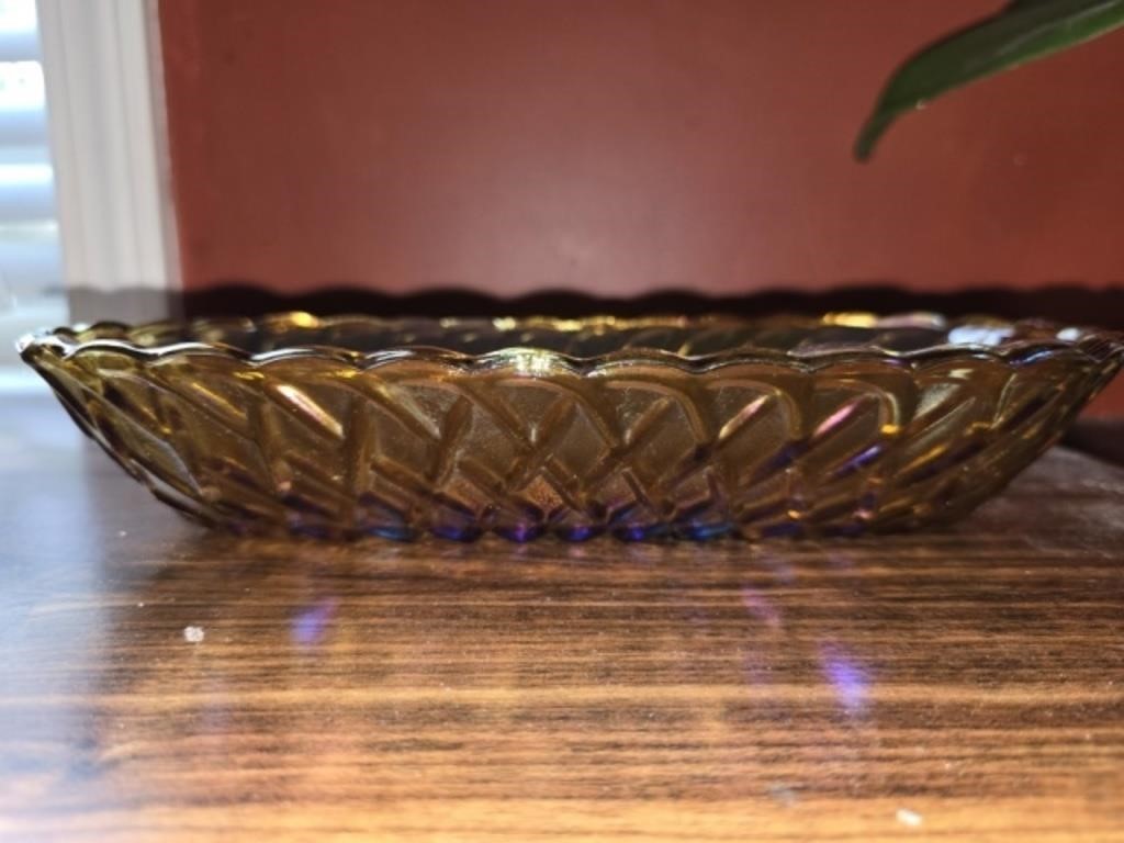 Carnival glass dish