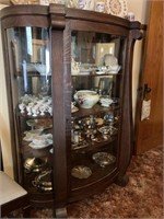 Curved glass china cabinet 62.5” tall 48” wide