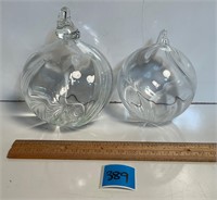 Two Beautiful Glass Twist Ball Ornaments DIY