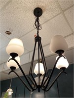 5 light black metal chandelier