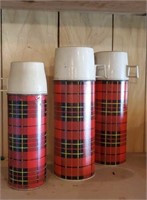 Red plaid thermos collection (3)