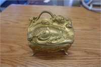 Golden Color Footed Jewelry Box