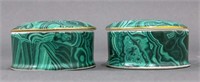 Malachite Pattern Porcelain Trinket Boxes