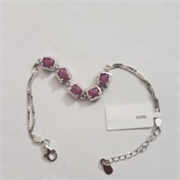 $500 Silver Ruby Adjustable Bracelet