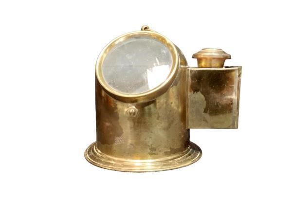 Vintage Brass Binnacle Compass with Glass Cover -