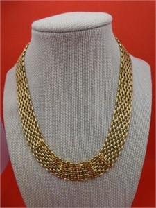 Gold Plated Basket Weave 18" Necklace