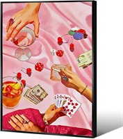 16x24 Cherry Poker Night Wall Art