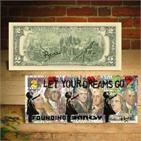 Autographed Balloon Girl Founding Fathers $2 Bill
