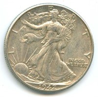 1942-P Walking Liberty Silver Half Dollar - XF-AU