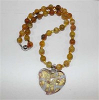 Venetian glass beaded necklace,