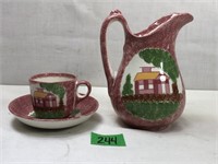 1960s Mary E. Weaver Splatter Ware Pitcher/Teacup