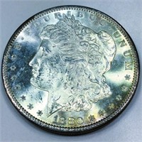 1880-S Morgan Silver Dollar Uncirculated Rainbow