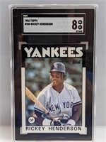 1986 Topps #500 Rickey Henderson Graded SGC 8