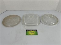 3 Glass Pyrex Lids