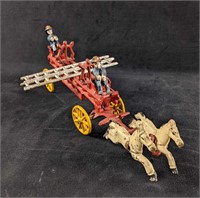 Cast Iron Firemen Carriage Toy Reproduction