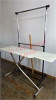 Adjustable Clothes Rack & Iron Board w/ fold down
