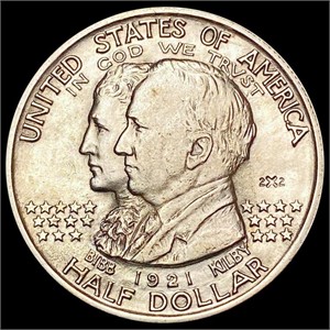 1921 2x2 Alabama Half Dollar CHOICE AU