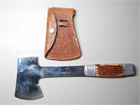 1960's Japan Campers Axe & Leather Acorn Sheath
