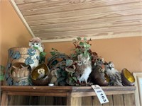 Collectible owls & greenery