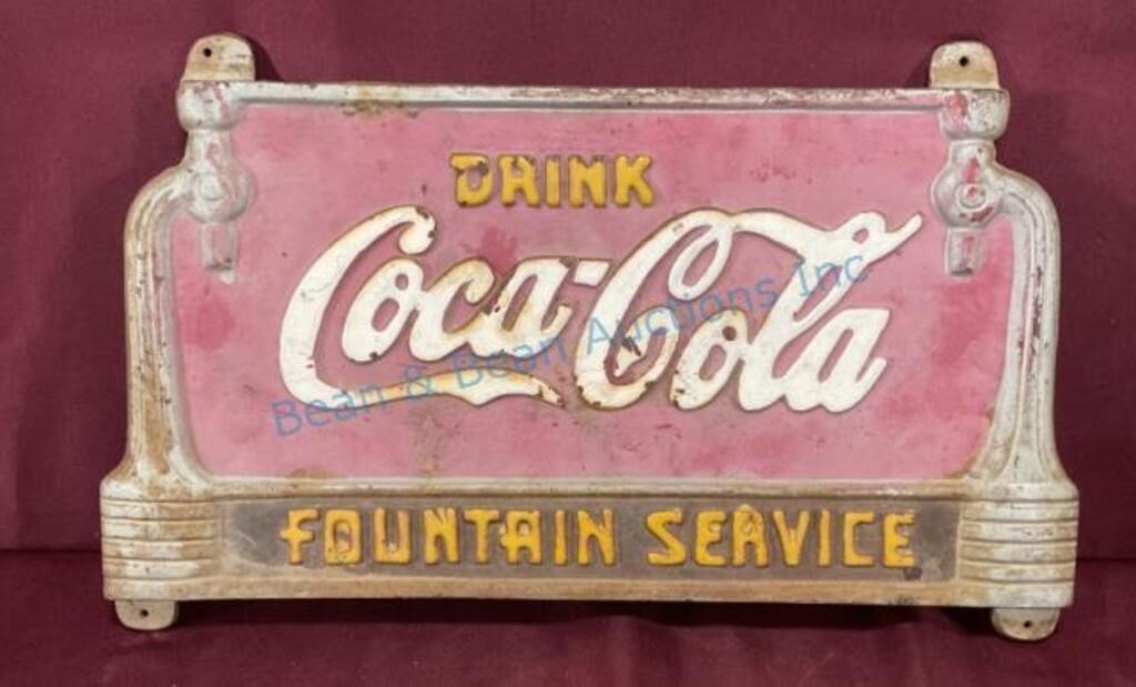 Cast iron antique Coca-Cola fountain panel