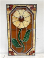 Vintage stained glass flower art window