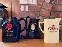 Ceramic Liquor Pitchers Jugs Vintage Old Grand-Dad