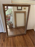 LARGE VINTAGE WOOD FRAMED MIRROR