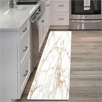 Gold White Kitchen Rugs Cushioned Anti Fatigue