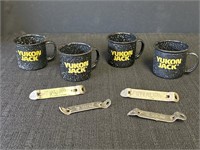 (4) Yukon Jack Graniteware mugs & can openers