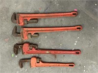 2 Rigid 24” & 2 offbrand 24/8” pipe wrenches