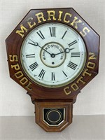 Merricks Spool Cotton Advertising Wall Clock