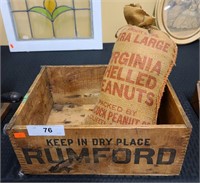 Antique crate and Virginia peanut bag