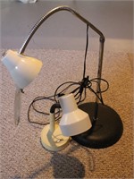 Two Vintage Goose Neck Desk Lamps