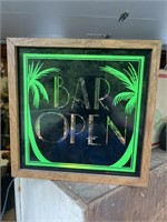 Vintage light up bar open Sign 1980 Fantasia