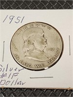 1951 Franklin half dollar