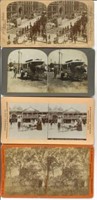UNUSUAL HORSE DRAWN & RELATED STEREOVIEW CARDS (4)