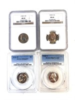 Assorted Jefferson Nickels graded by NGC and PCGS