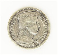 Coin 1929 Latvia 5 Lati Silver Coin in Fine