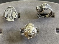 Sterling Silver Jewelry Rings Lot of 3