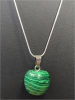 925 stamped 24-in chain with apple pendant