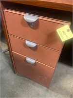 1 3 drawer red file cabinet