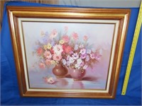 Oil on Canvas Flower Scene