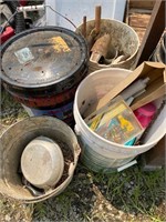 Buckets, fence paint, vice grips, nippers, etc
