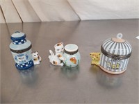 Playful cat hinged trinket boxes