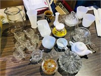 various glass & milk glass