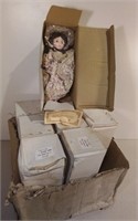 Box Of Nine 13" Victorian Dolls W/ COA