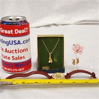 Black Hills Gold Watch 12K Gold-Filled Necklace +