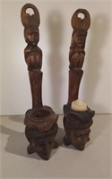 Wooden Handcarved Candle Holders