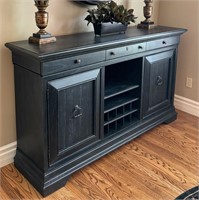 Stanley Black Sideboard with Wine Rack